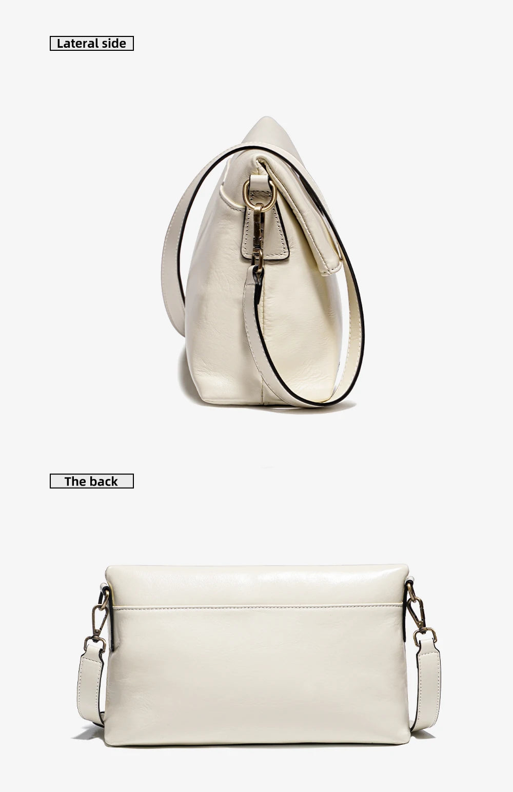 Vintage Genuine Leather Handbag for Women Large Capacity Crossbody Shoulder Bag