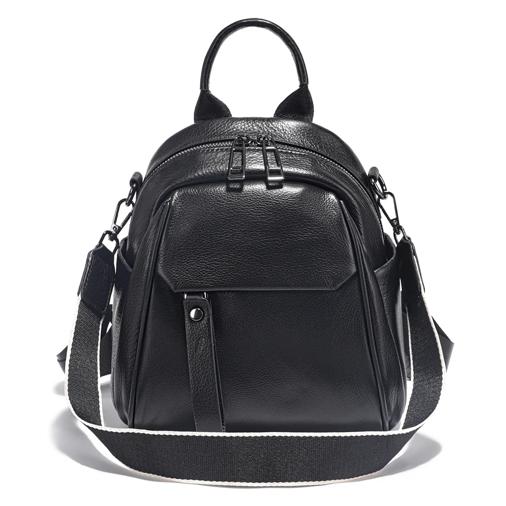Soft Genuine Leather Women Small Backpack Purse Stylish Travel Rucksack