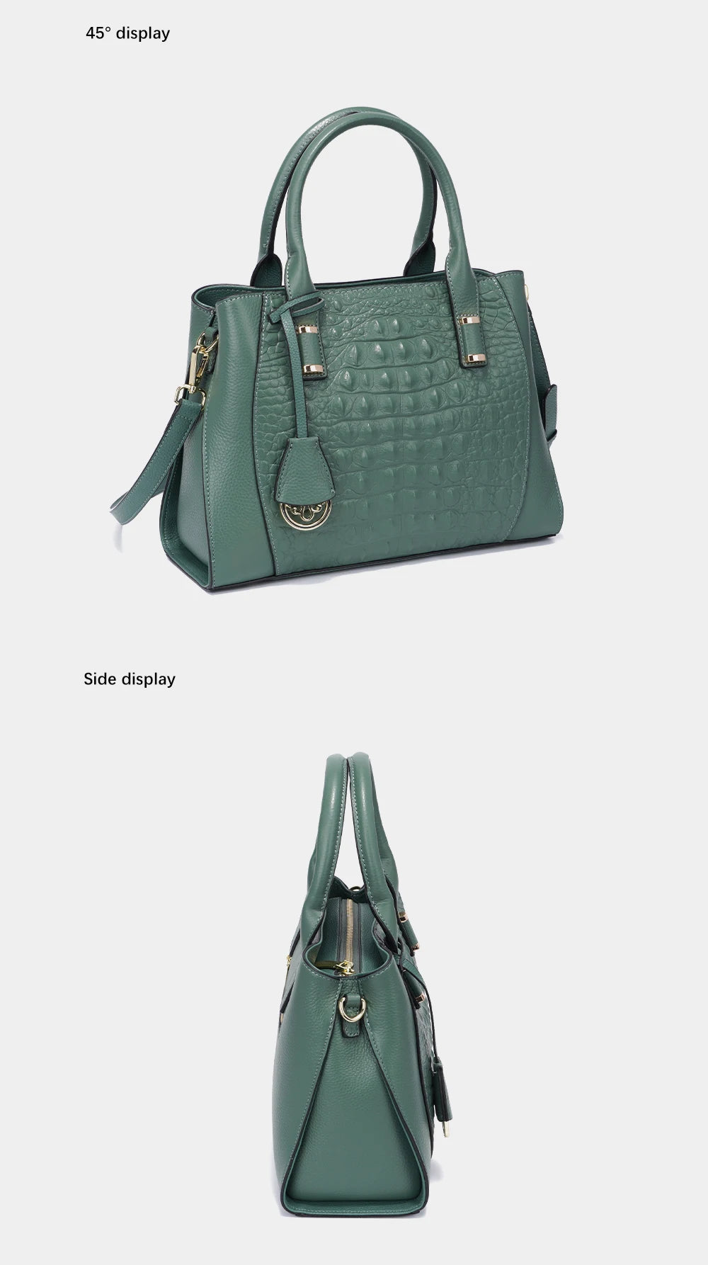 Fashion Women Alligator Handbags Genuine Leather Top-handle Bag Luxury Designer
