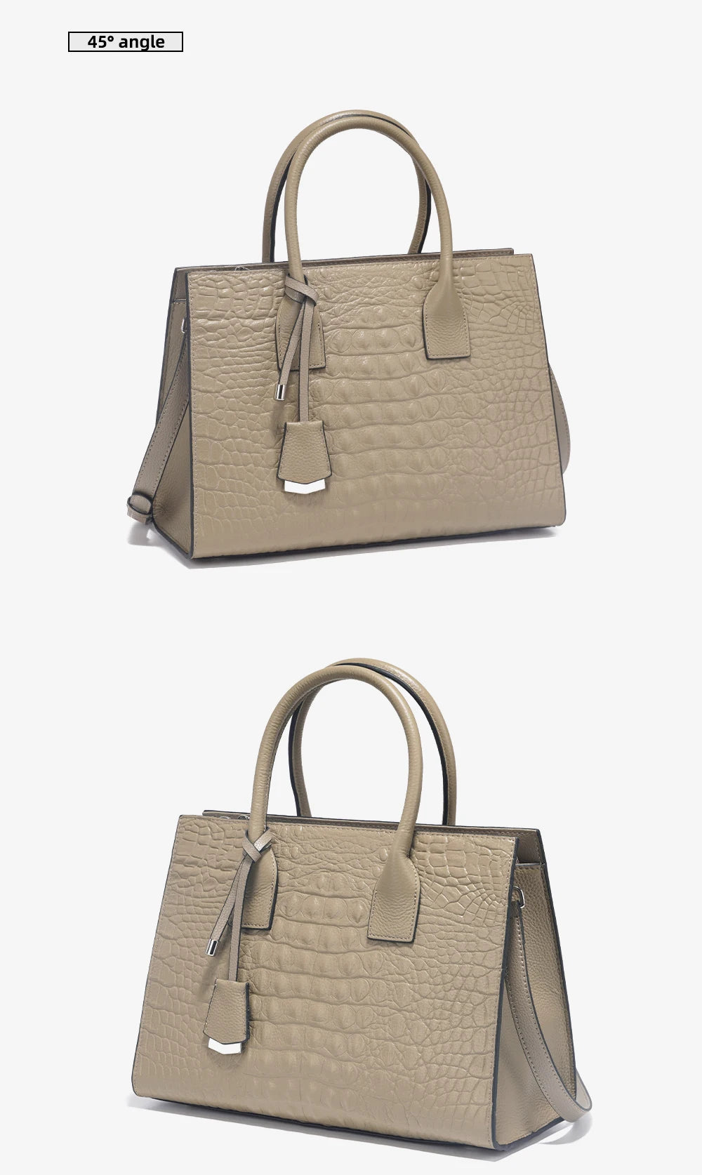 Large Tote Handbag for Women Genuine Leather Cowhide Shoulder Bag with Top Handle Trendy Fashion