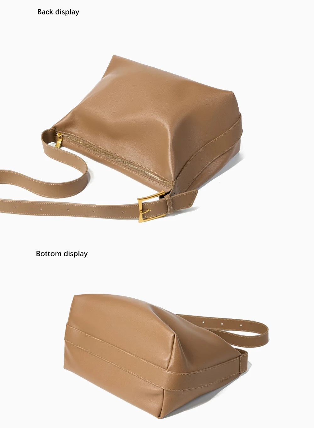 Women Large Black Messenger Bag Two Layer Leather Crossbody Designer Underarm Tote Handbag for Commuter