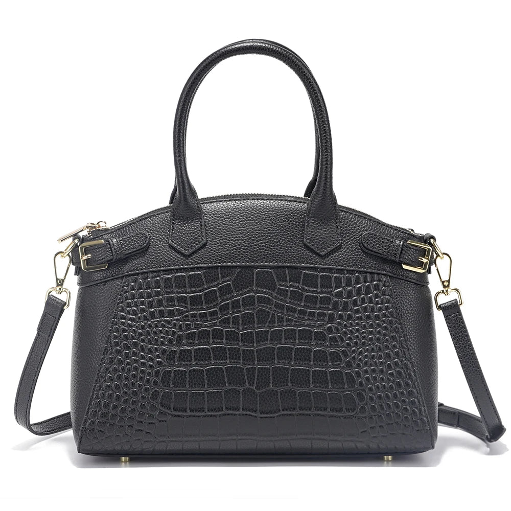 Women's Large Capacity Genuine Leather Tote Shoulder Bag Luxury Retro