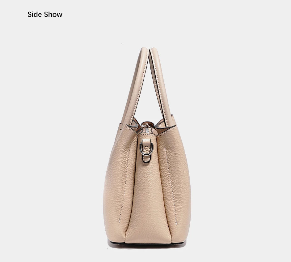 Women's Genuine Leather Top-Handle Bag Noble White Luxury Crossbody