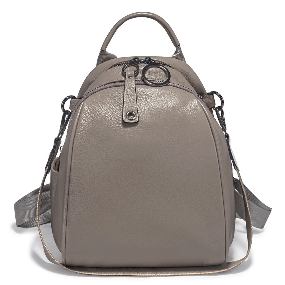 Women's Soft Genuine Leather Travel Backpack Large Capacity Convertible Rucksack