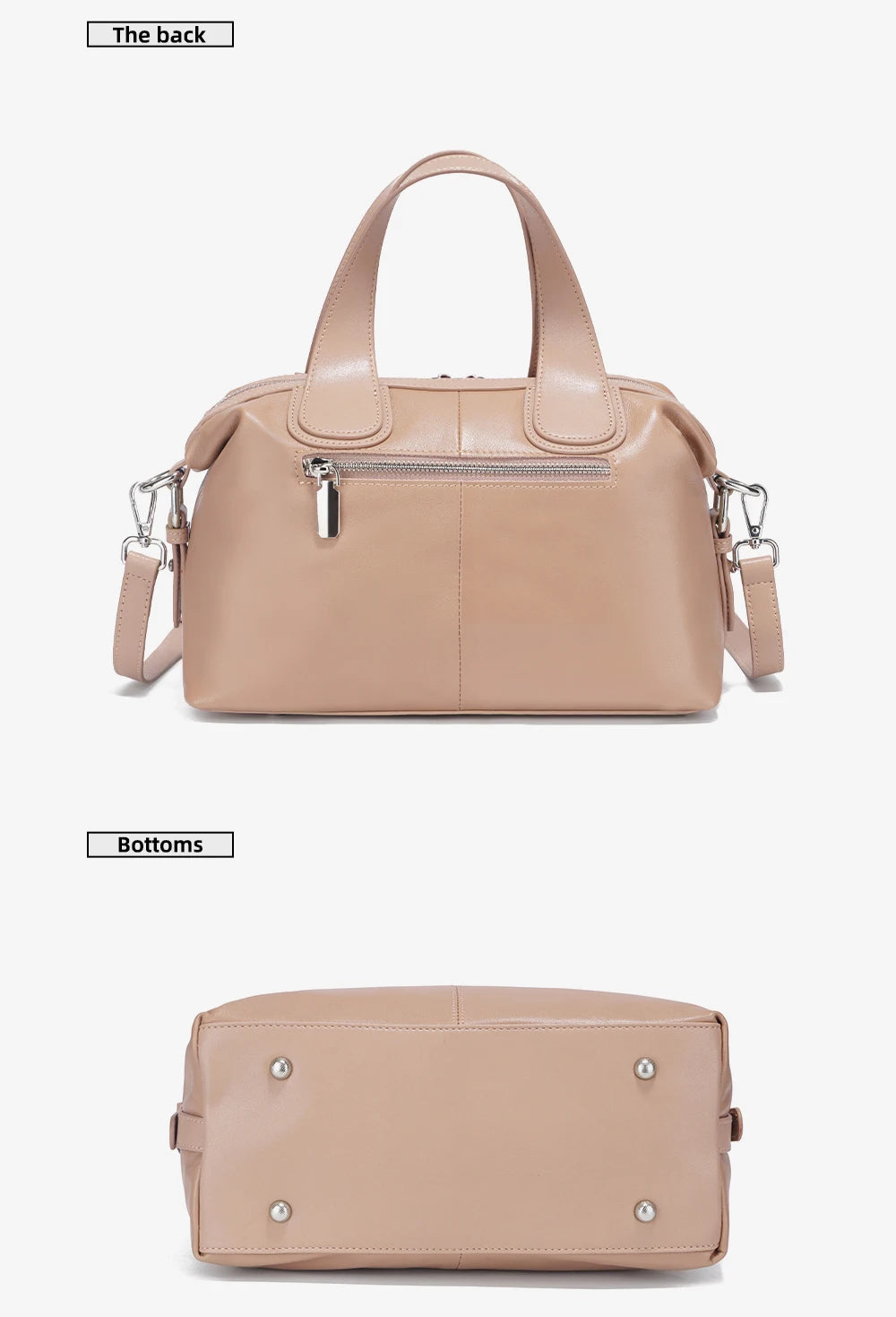 Genuine Leather Top-handle Bag For Women Stylish Boston Bag Shoulder Handbag Bolsa Crossbody