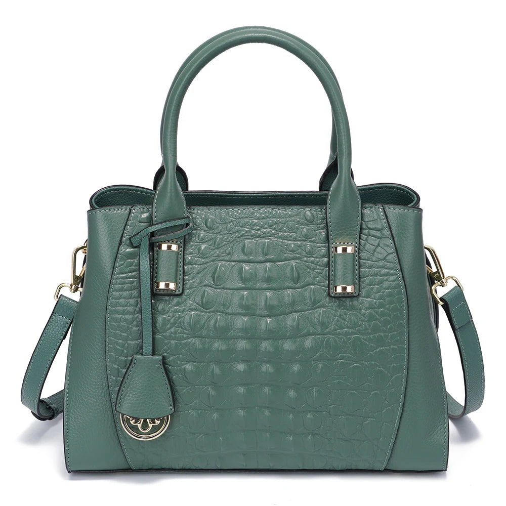 Fashion Women Alligator Handbags Genuine Leather Top-handle Bag Luxury Designer