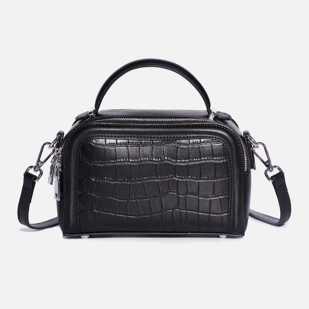 Genuine Leather For Women Sturdy Top-handle Alligator Handbag Classic High