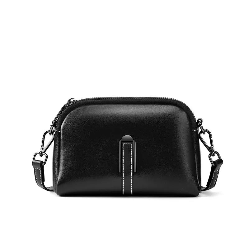 100% Oil Wax Top Leather Small Crossbody Bags For Women Fashion Designer Shoulder Bag