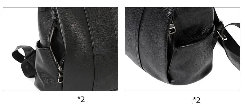 Genuine Leather Women's Backpack Travel Casual Commute Satchel Simple Fashion