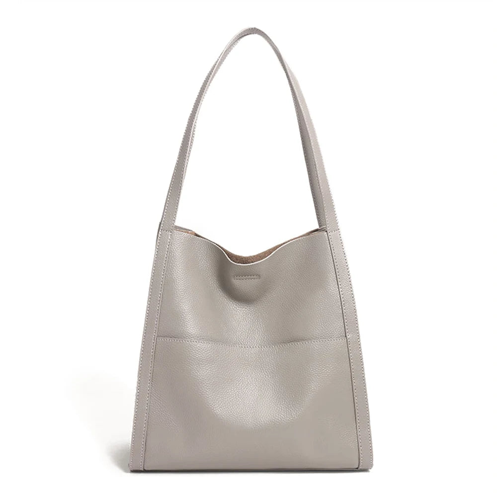 Genuine Leather Totebag Shoulder Bag Large Capacity Shopper Luxury Women's
