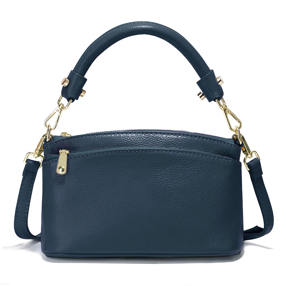 Women  Bag Soft Genuine Leather Zipper Cowhide Leather Shoulder Bag Ladies Crossbody