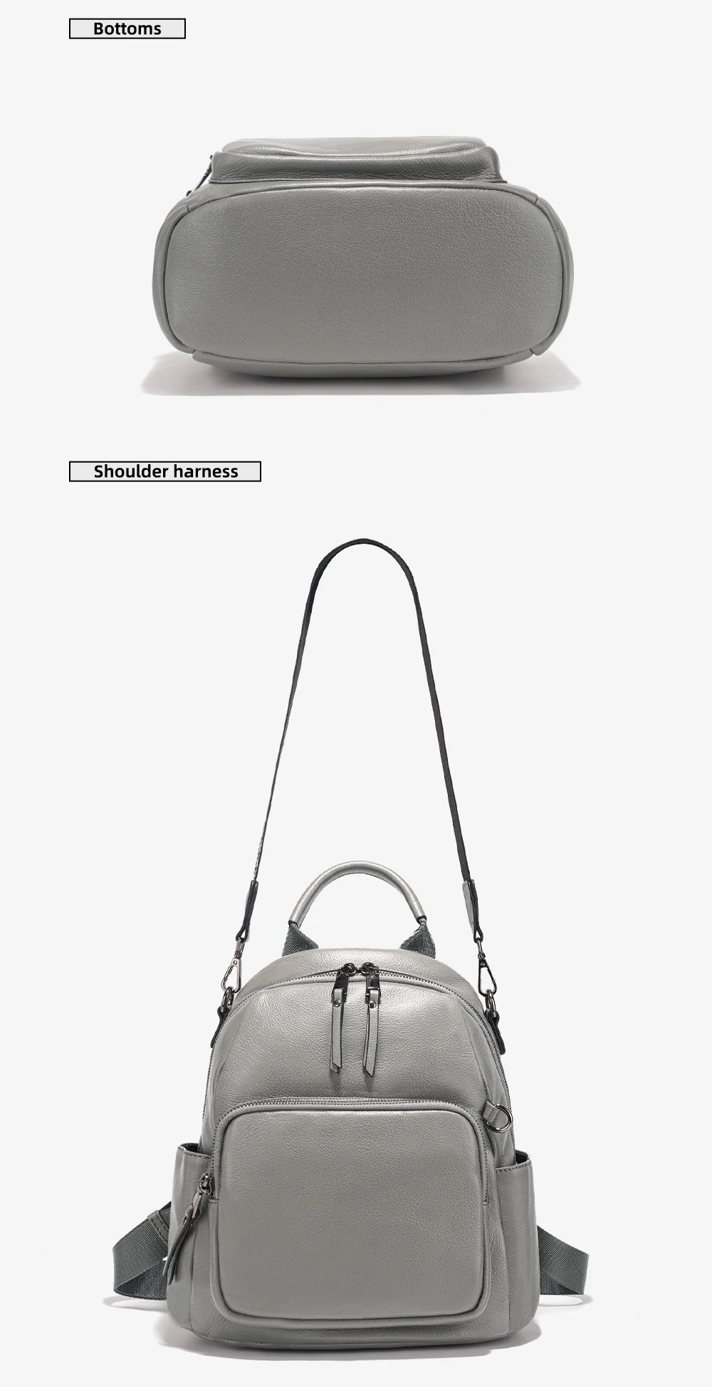 New Genuine Leather Women's Backpack Knapsack Multi-pocket Shoulder