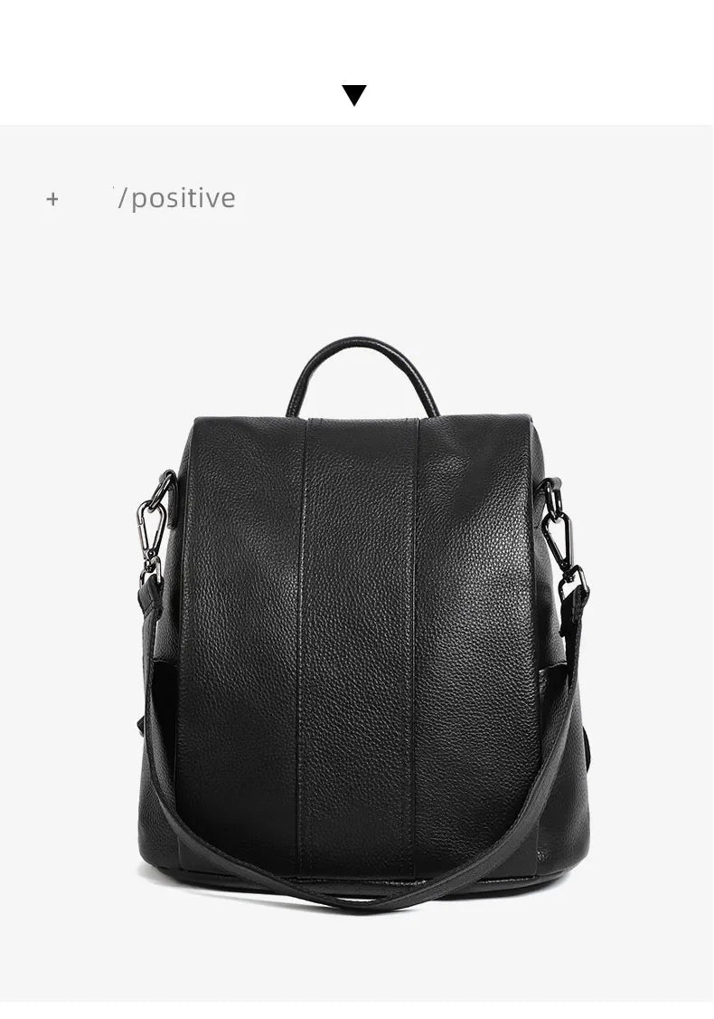 Genuine Leather Women's Backpack Travel Casual Commute Satchel Simple Fashion
