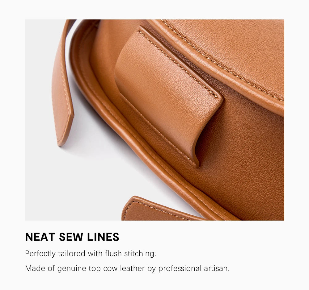 Women's Simple Fashion Designer Messenger Bag Genuine Leather Shoulder