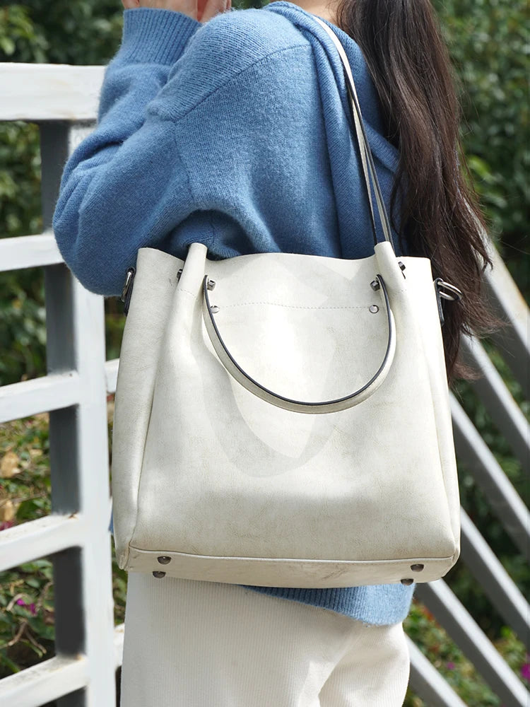 Fashion Large Capacity Women's Handbag 100% Genuine Leather