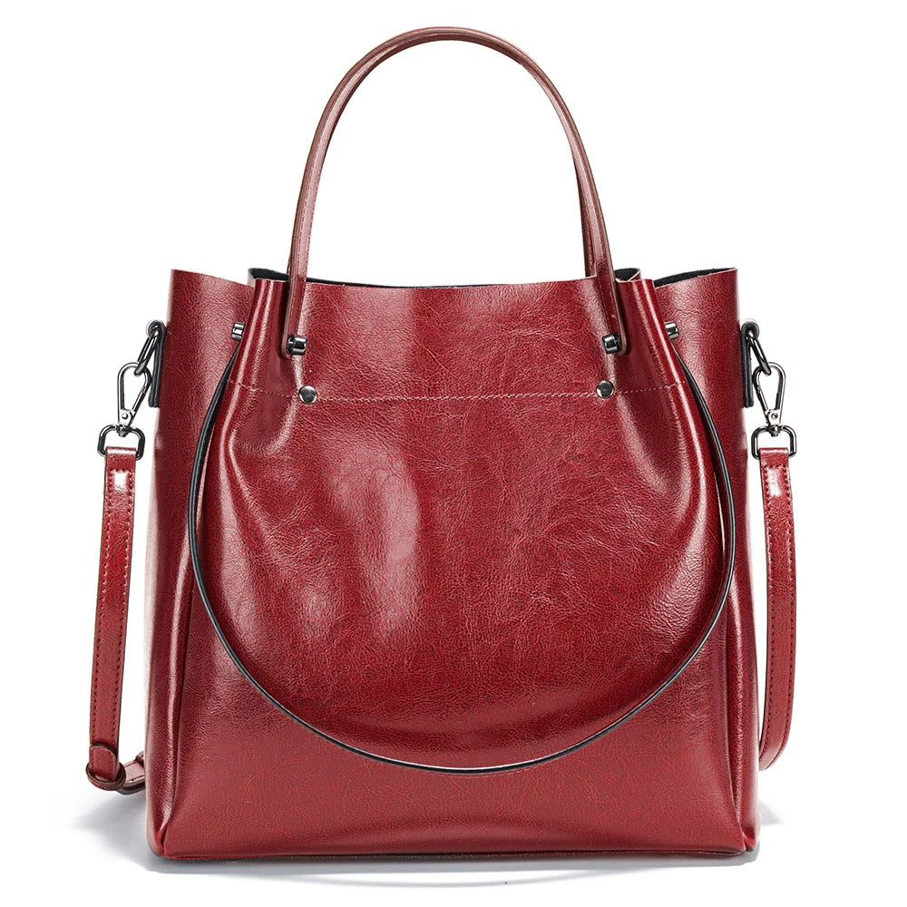 Fashion Large Capacity Women's Handbag 100% Genuine Leather