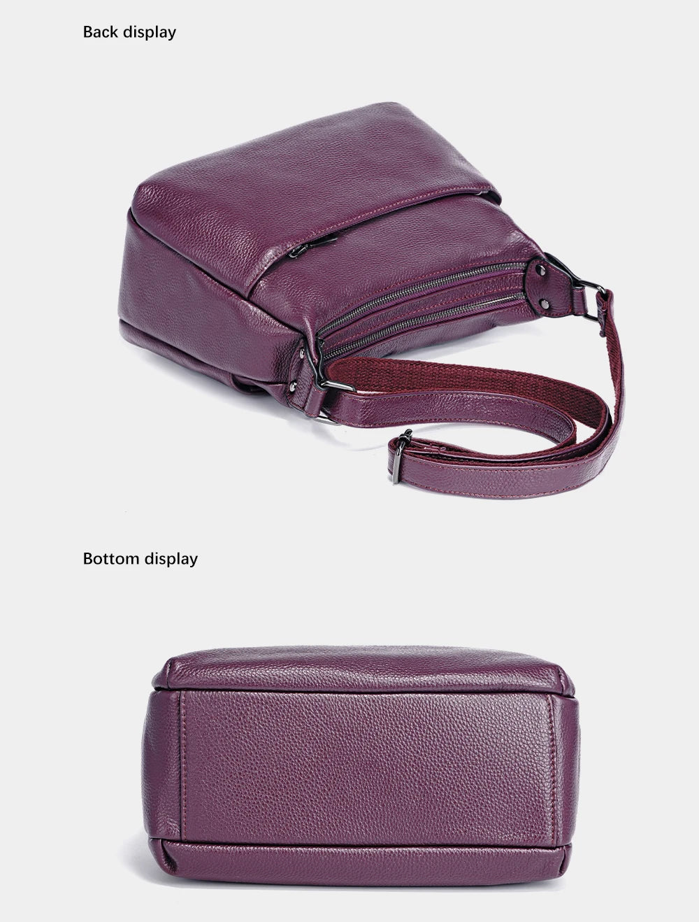 Elegant Genuine Leather Women's Shoulder Bag Trendy Crossbody Messenger Bag
