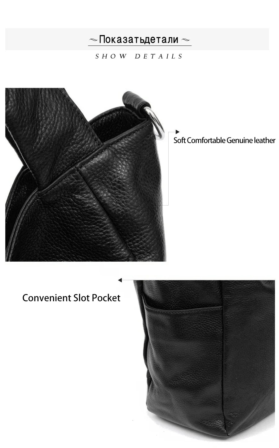 Genuine Leather Women Tote Handbag Large Capacity Shoulder Bag