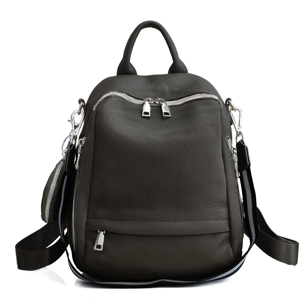 Women's Genuine Leather Backpack High-Quality Bag Travel Female