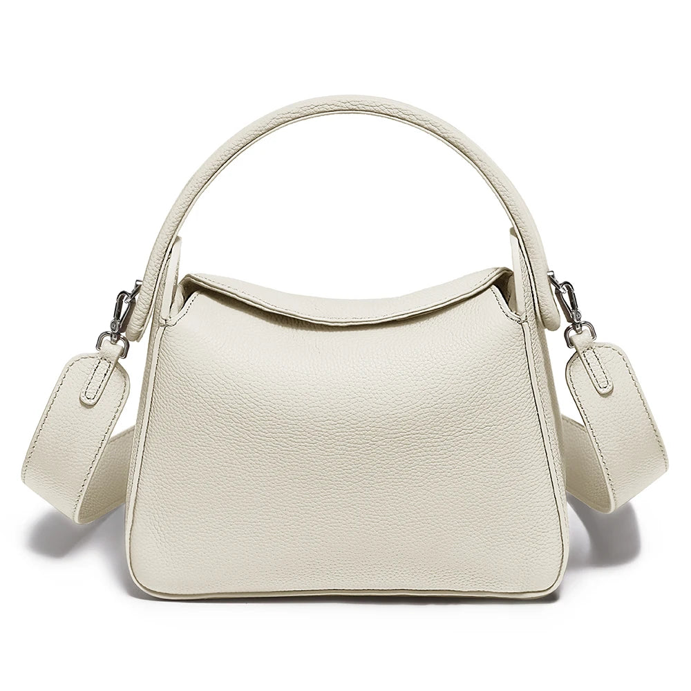 New Women's Simple Luxury Brand Solid Color Pillow Bag Designer Leather Handbag Crossbody Top-handle