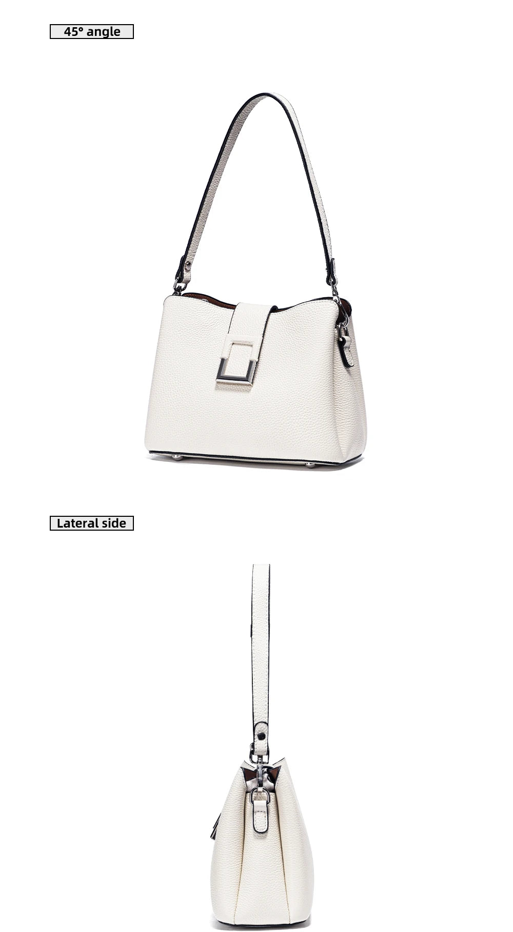 Genuine Leather Designer Noble Shopper Shoulder Bag Commuter Large Bucket Handbag Women Crossbody