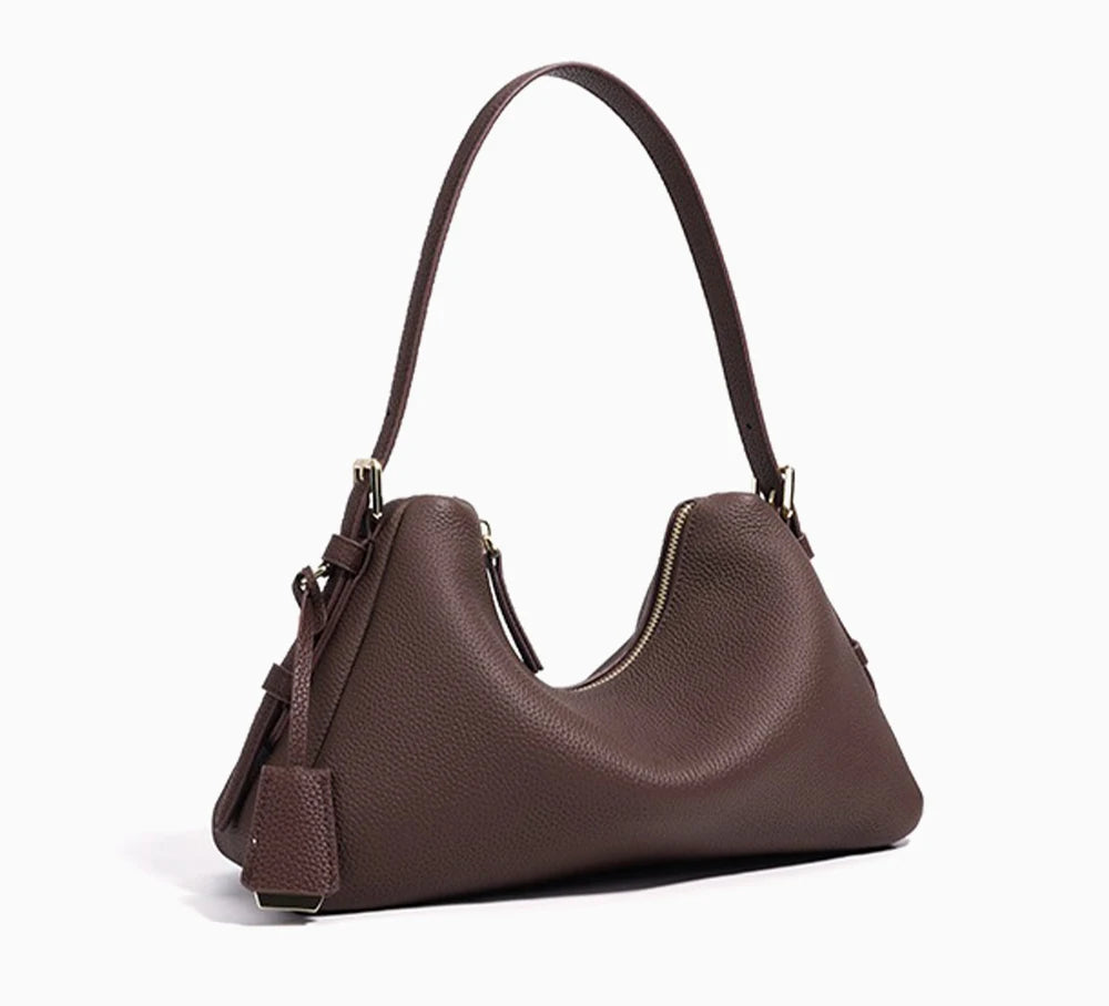 Genuine Leather Satchel Bags For Women Simple Fashion Ladies Underarm Handbag Large