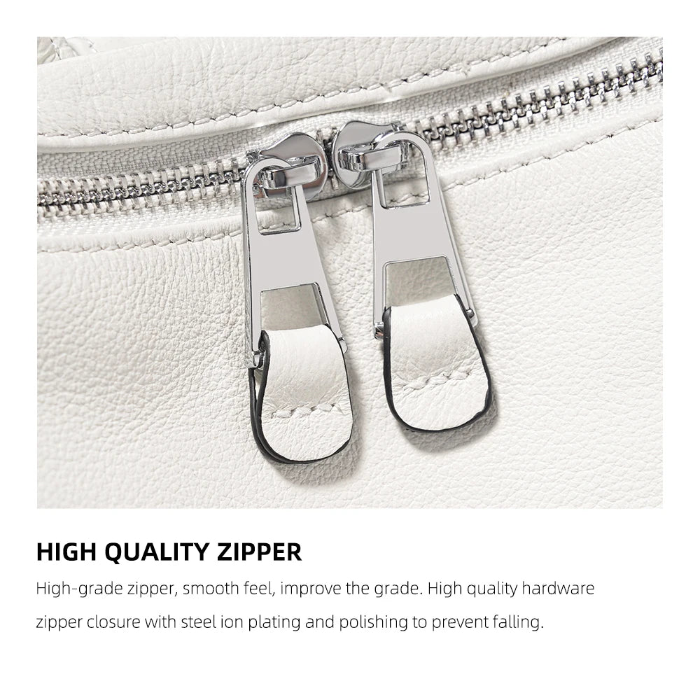 Fashion Genuine Leather Backpack Knapsack Multi-pocket Day pack