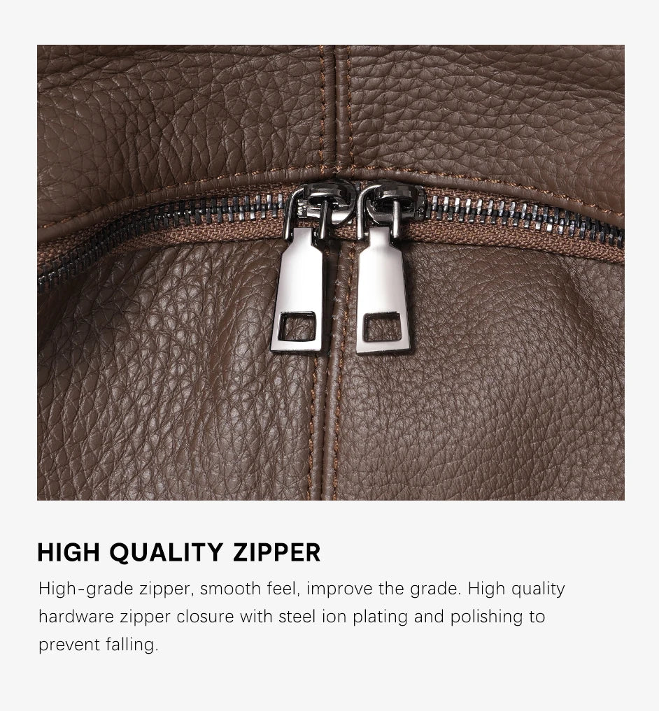 Women Backpack 100% Genuine Leather Ladies Large Capacity Travel Bags