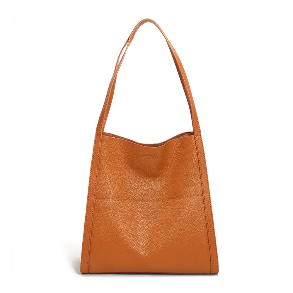 Genuine Leather Totebag Shoulder Bag Large Capacity Shopper Luxury Women's