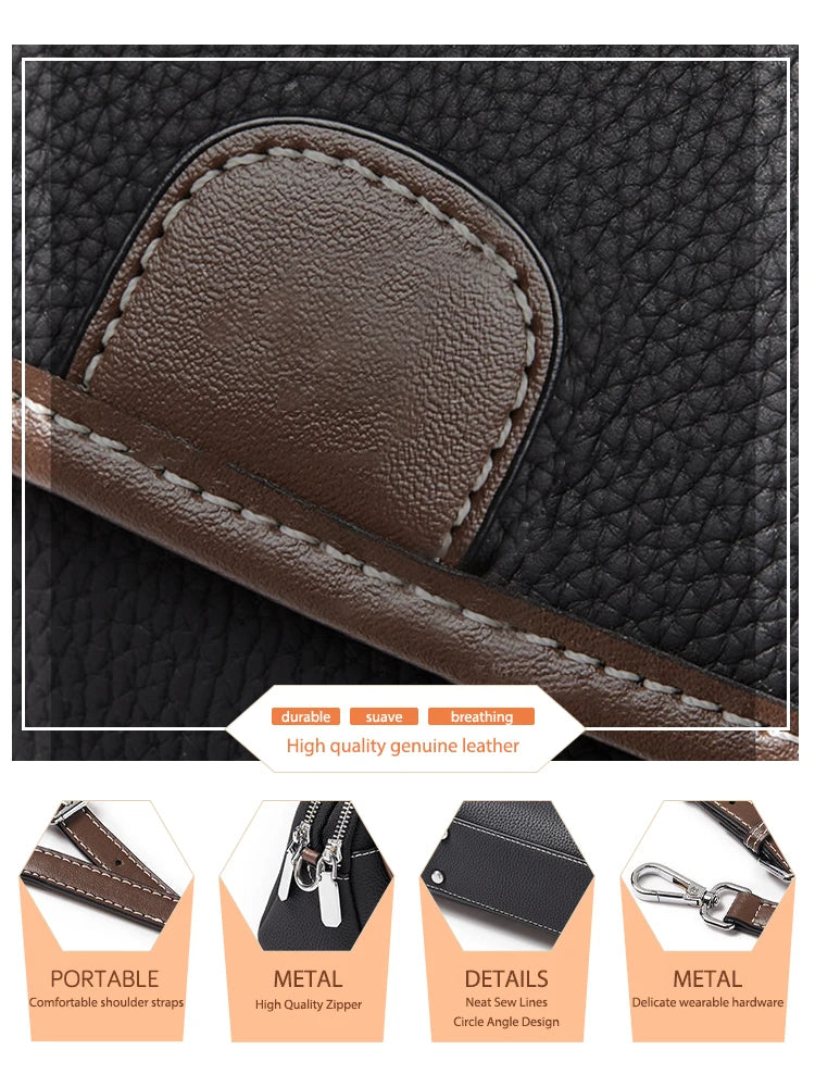 Genuine Leather Women's Handbag Small Tote Bag Female Crossbody Fashion Lady Shoulder Handbags