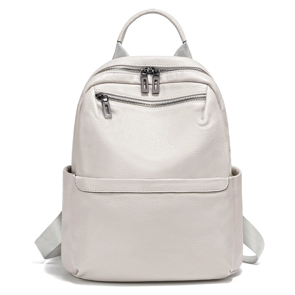 Women's Soft Leather Backpack Genuine Large Capacity Travel Rucksack Knapsack