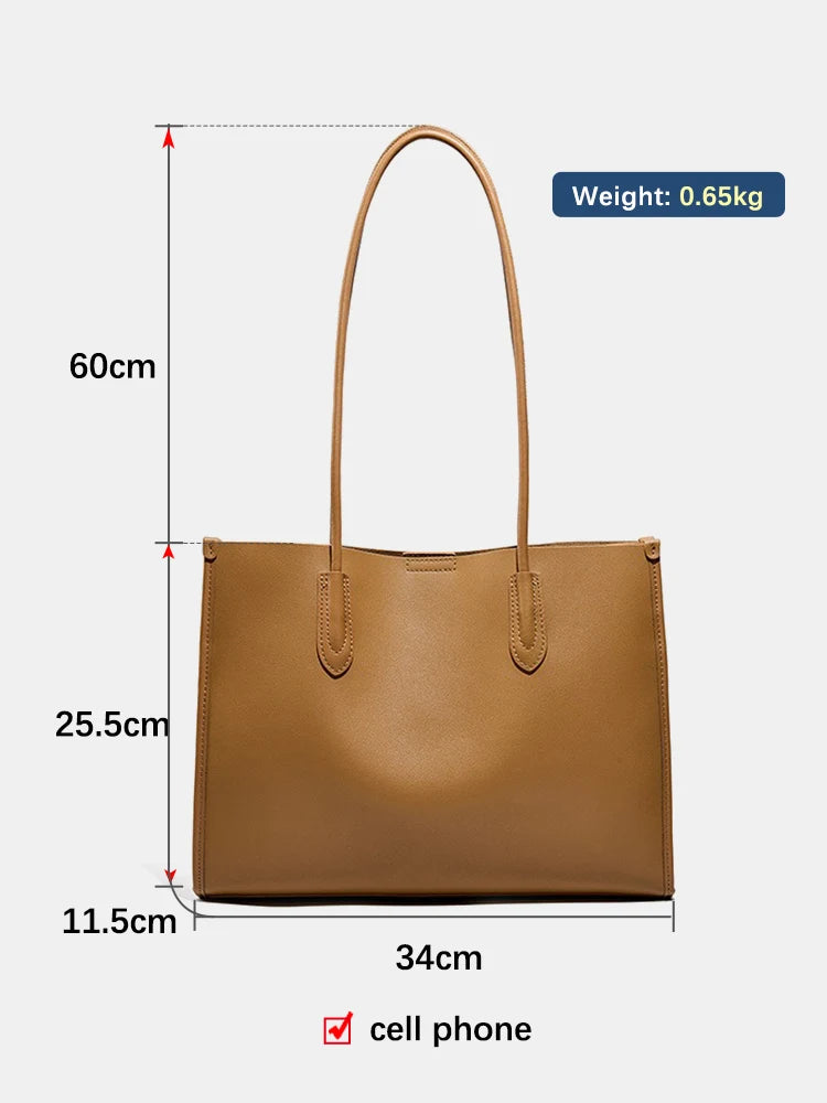 New Women OL Handbag Genuine Leather Ladies Shoulder Purse Big Tote Bag