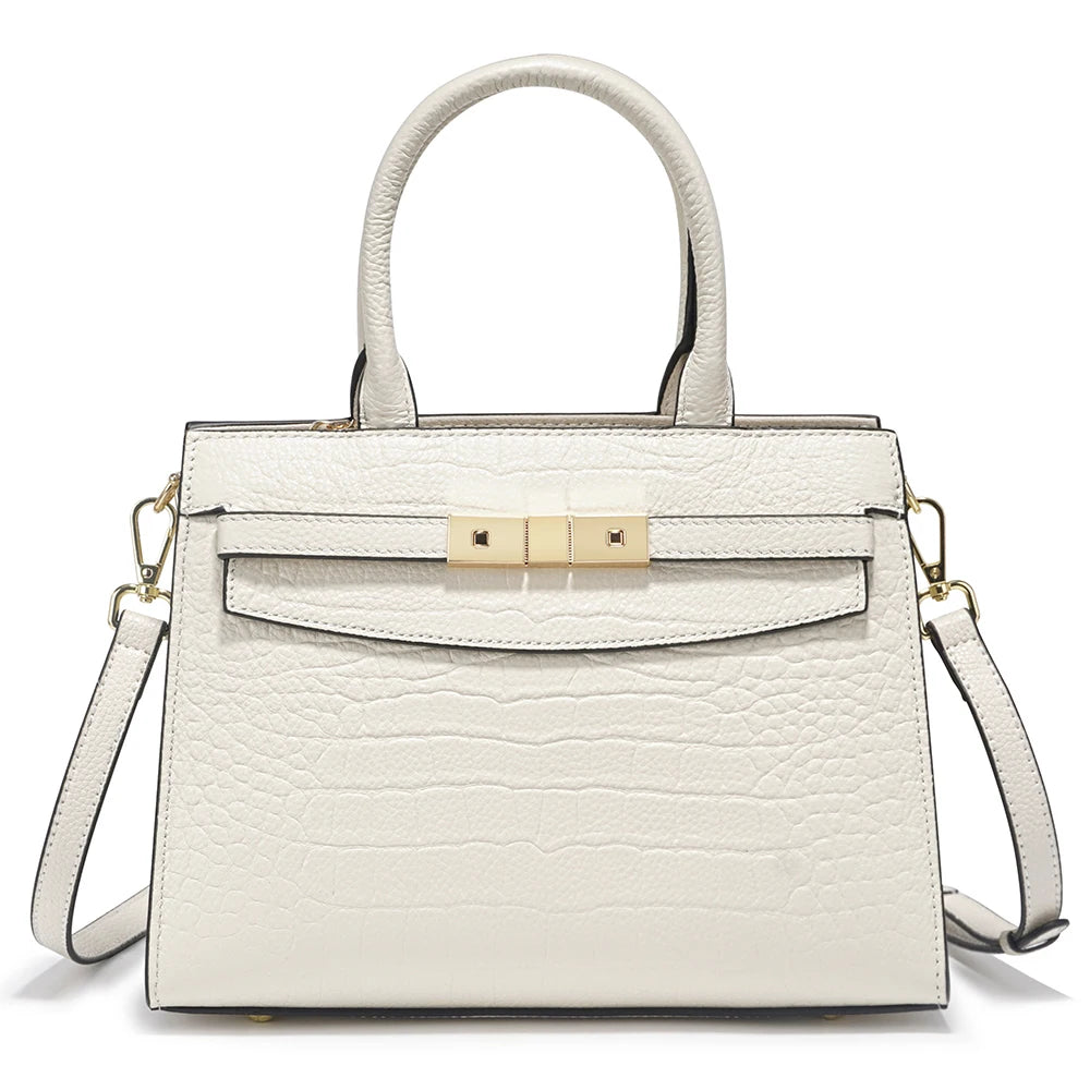 Ladies Cow Skin Fashion Handbags Genuine Leather Top-handle Bag For Work Luxury Designer