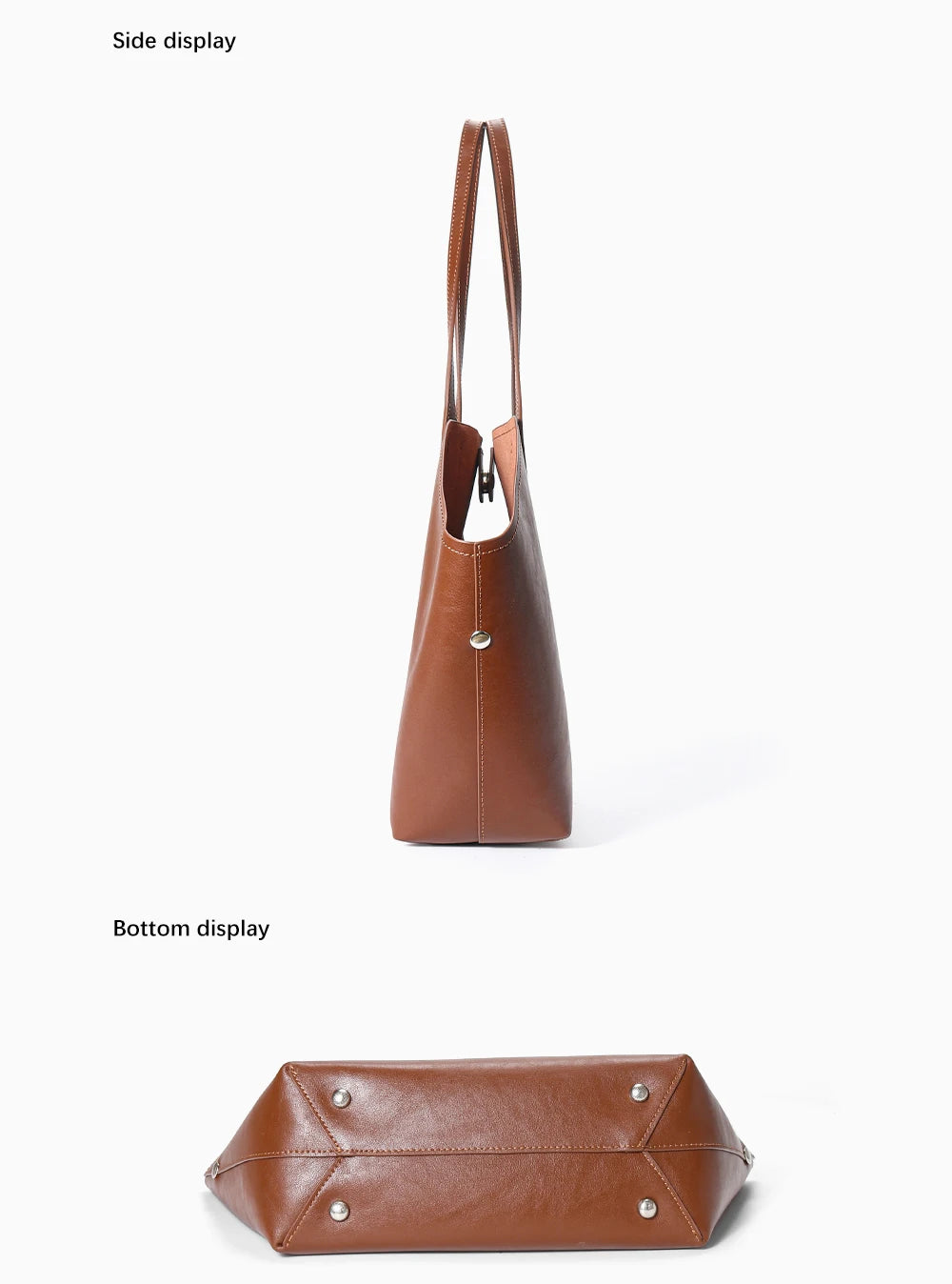 New Retro Women Handbag 100% Genuine Leather Ladies Shoulder Large