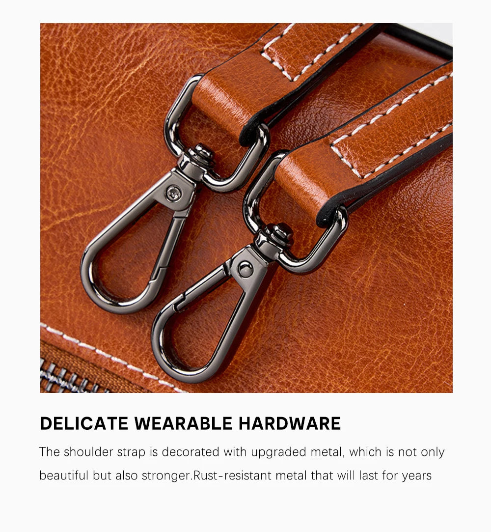 100% Oil Wax Top Leather Small Crossbody Bags For Women Fashion Designer Shoulder Bag