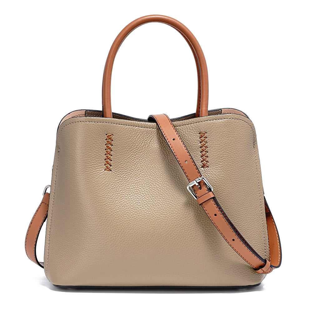 Women's Genuine Leather Shopper Bag Designer Shoulder Bags Handbag Large Bucket Bag Tote Cross