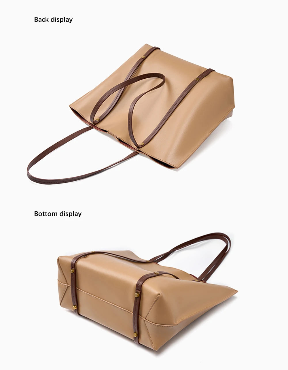 New Soft Two Layer Leather Female Handbag High Quality Vintage Tote Bag for Shopping