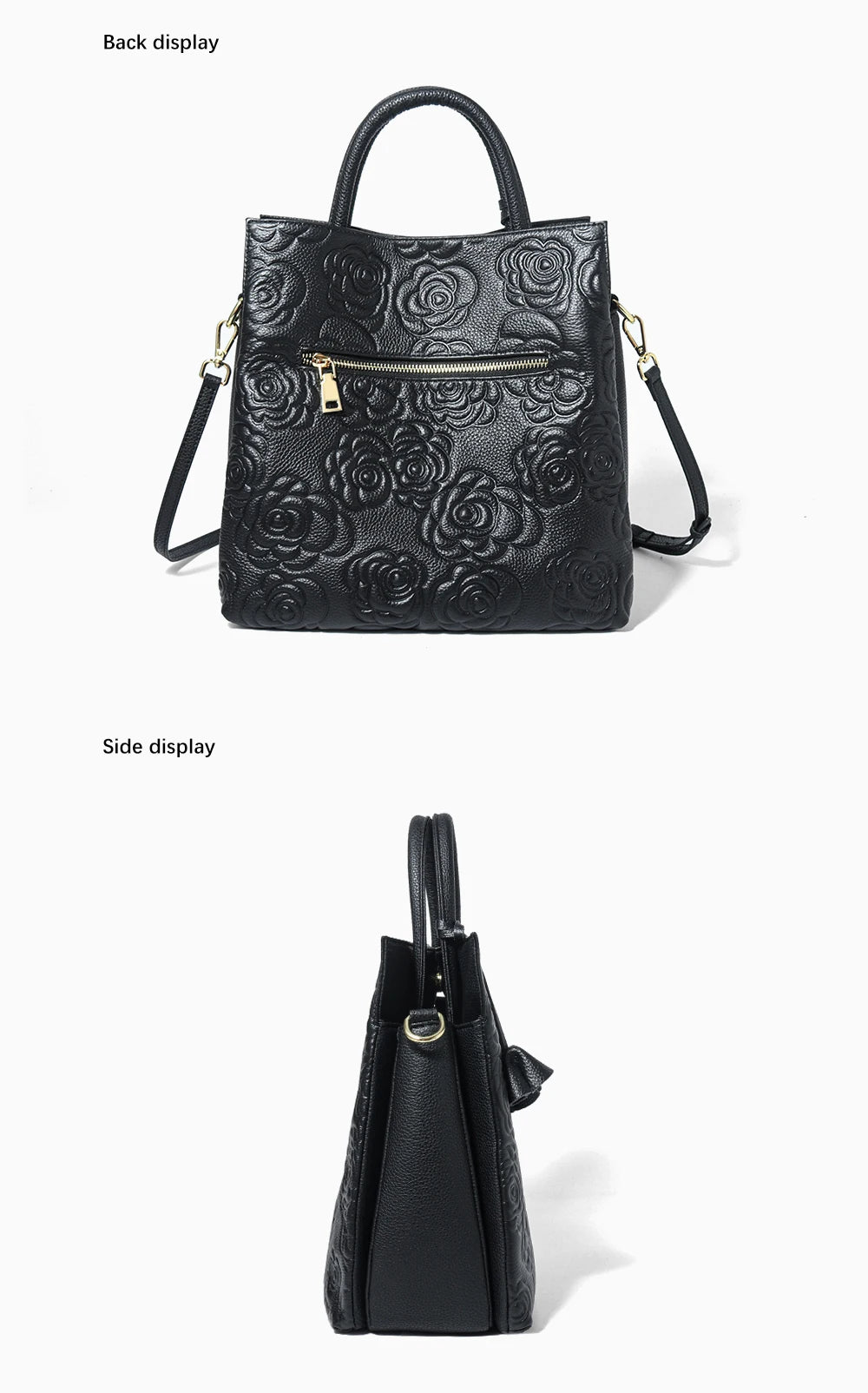 100% Genuine Leather Handbag Large Capacity Women Shoulder Bag Retro