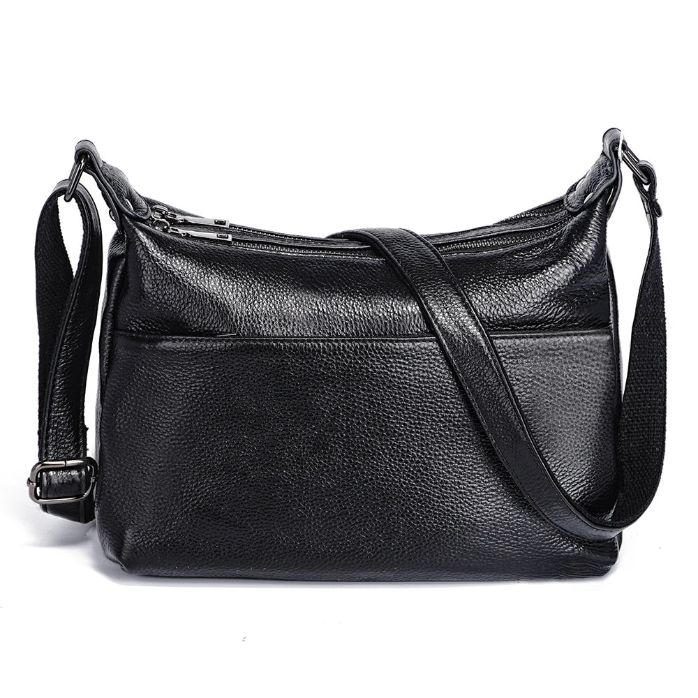 Elegant Genuine Leather Women's Shoulder Bag Trendy Crossbody Messenger Bag