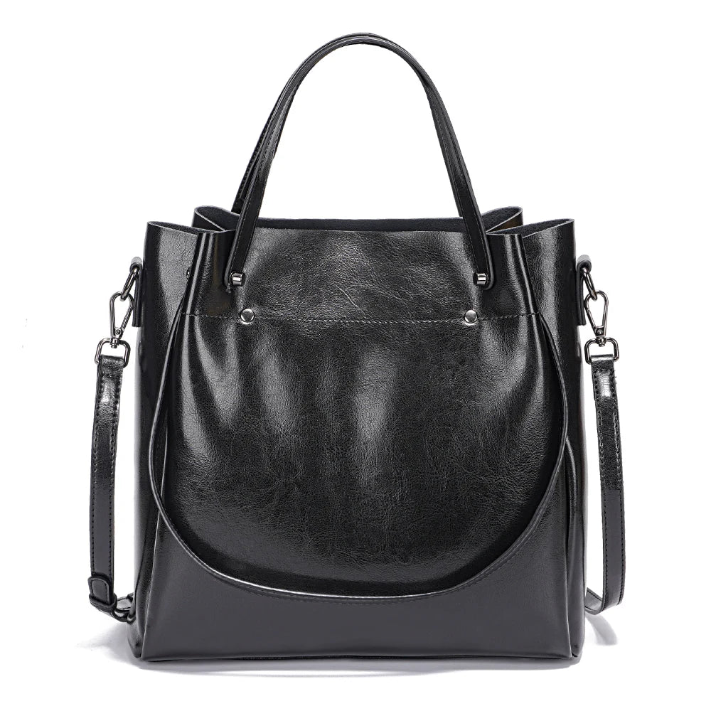Fashion Large Capacity Women's Handbag 100% Genuine Leather
