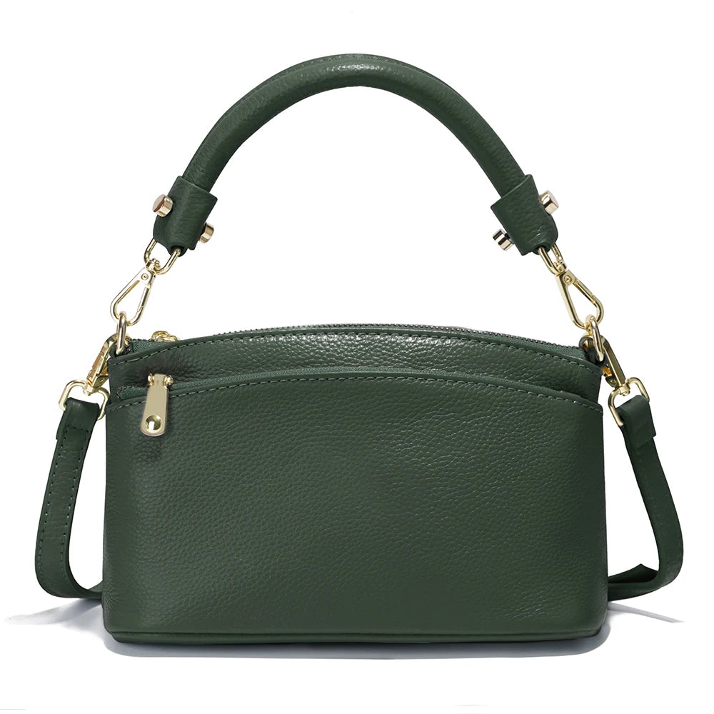 Women  Bag Soft Genuine Leather Zipper Cowhide Leather Shoulder Bag Ladies Crossbody