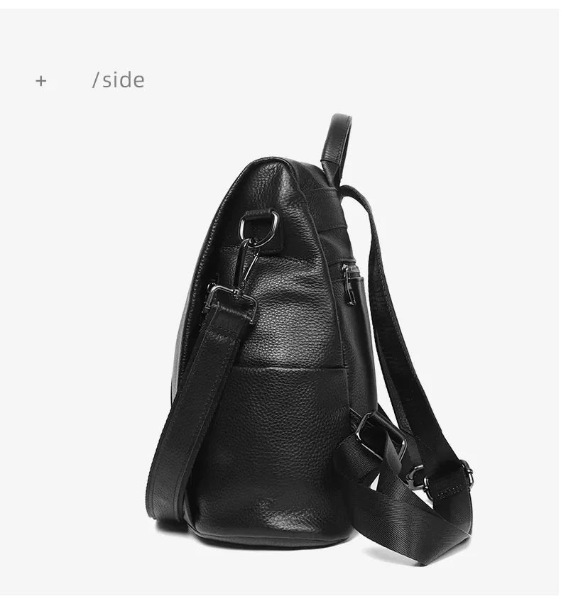 Genuine Leather Women's Backpack Travel Casual Commute Satchel Simple Fashion