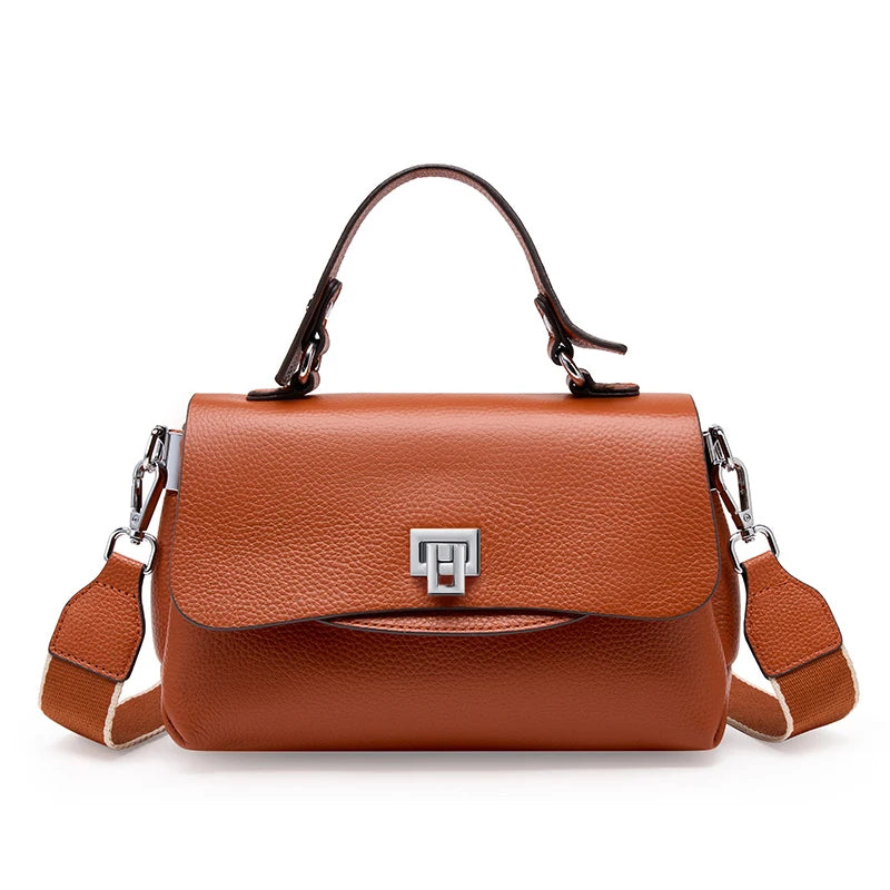 Women's Genuine Leather Top-Handle Bag Simple Fashion Envelope Luxury Brand Shoulder Handbag