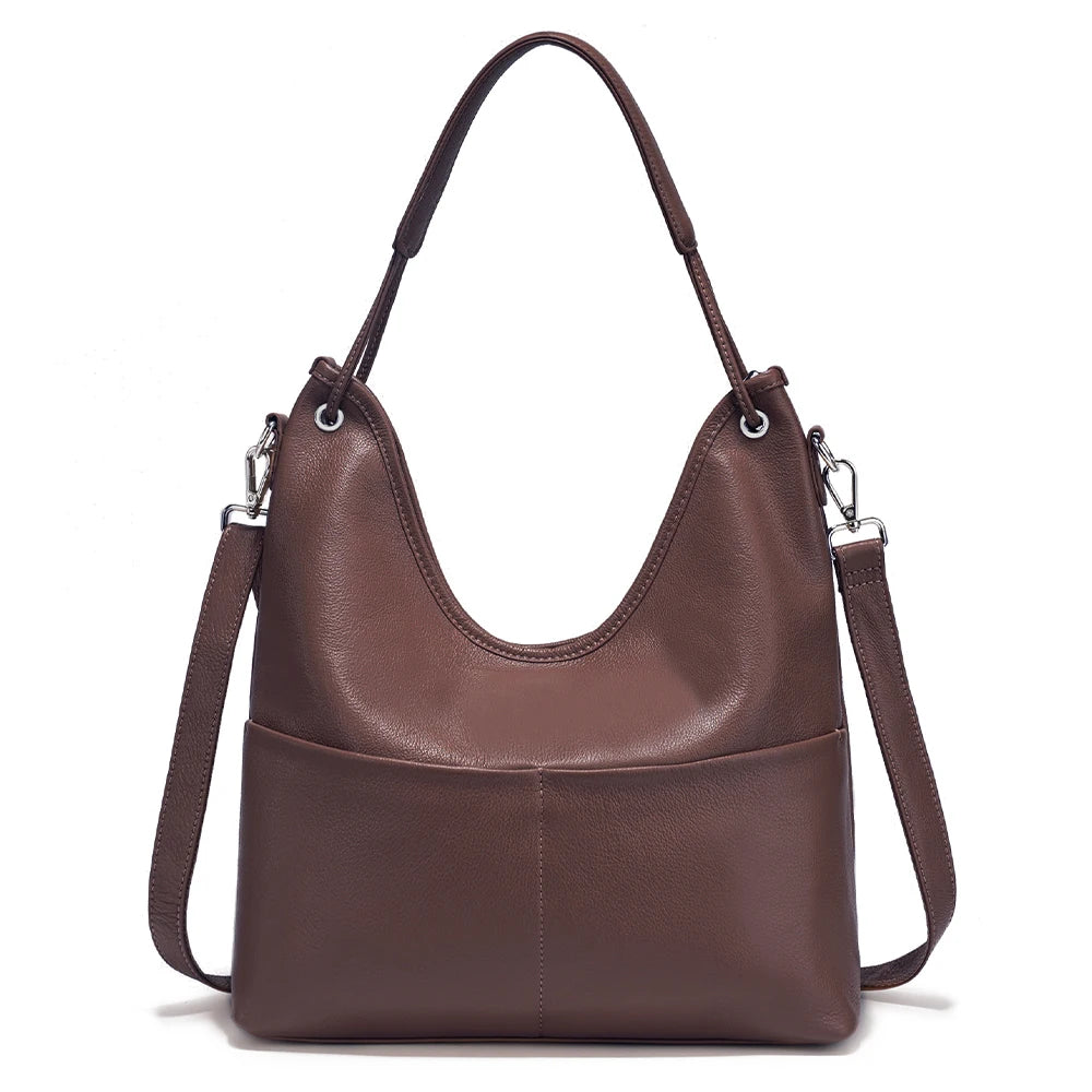 Genuine Leather Women's Handbag Luxury Hobo Bag Large Capacity