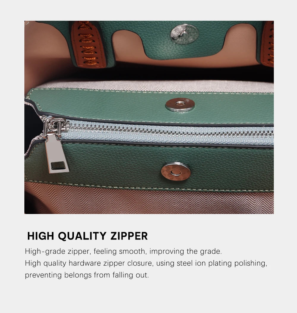 Women's Genuine Leather Shopper Bag Designer Shoulder Bags Handbag Large Bucket Bag Tote Cross