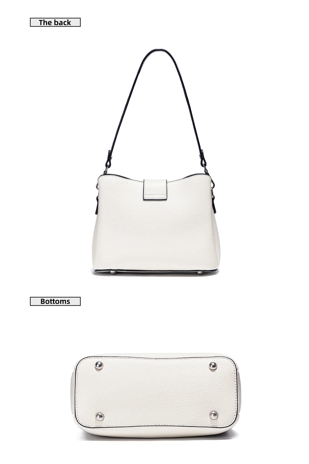 Genuine Leather Designer Noble Shopper Shoulder Bag Commuter Large Bucket Handbag Women Crossbody