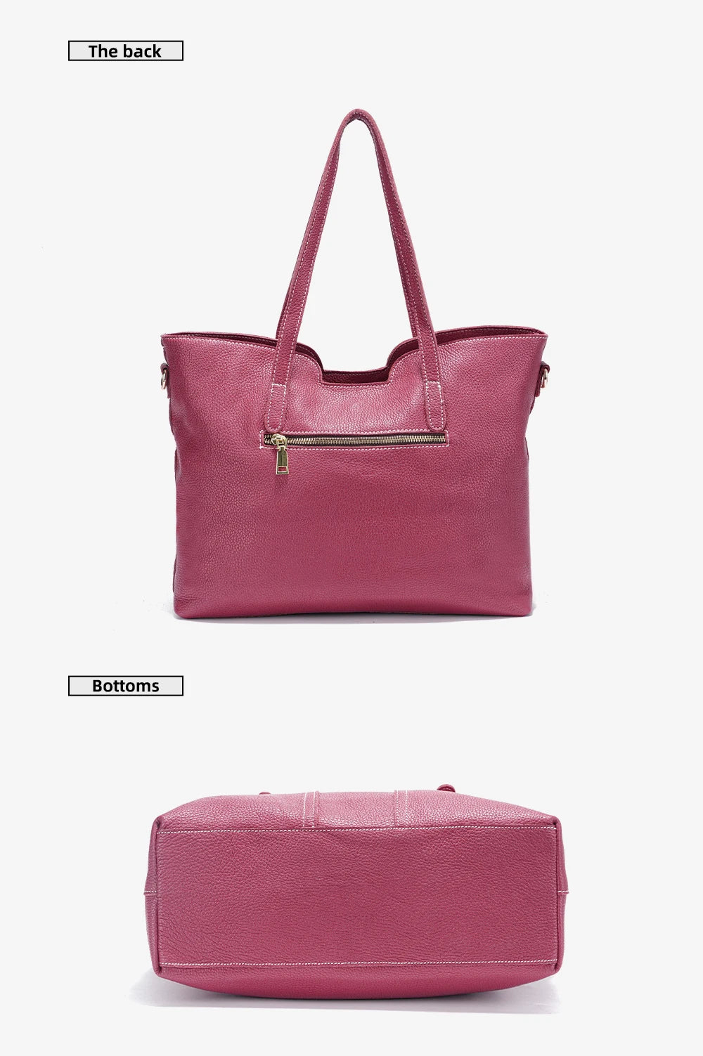 Large Capacity Shoulder Bag for Women 100% Genuine Leather Retro Handbag Tote Purse