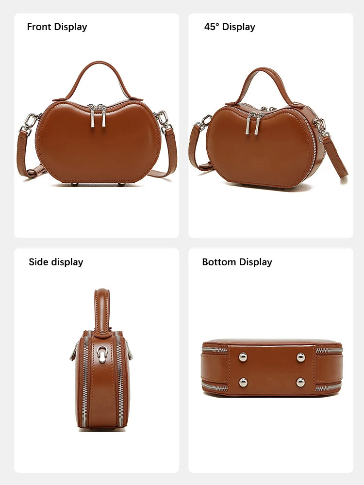 Women's Simple Luxury Brand Solid Color Burgundy Bag Designer Leather Handbag