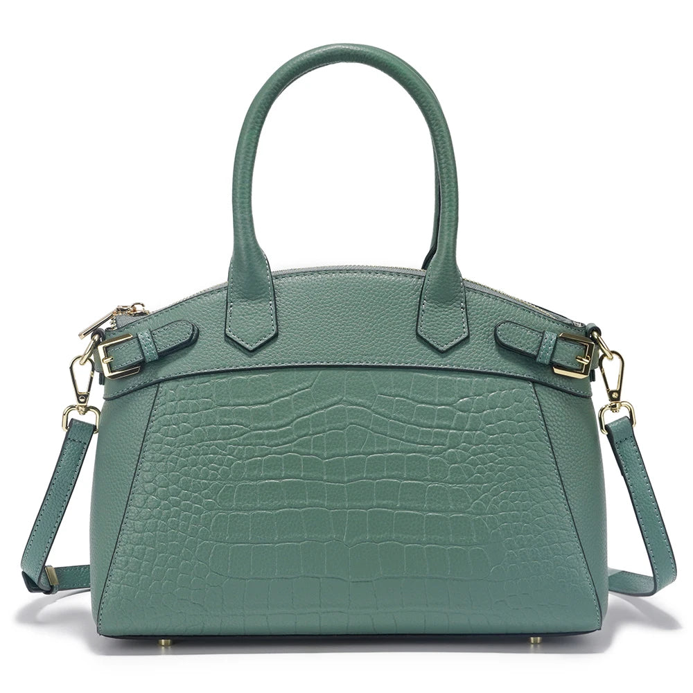 Women's Large Capacity Genuine Leather Tote Shoulder Bag Luxury Retro