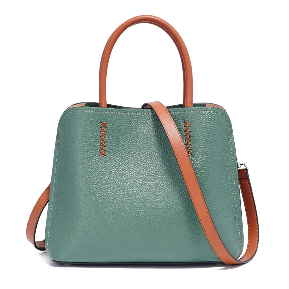 Women's Genuine Leather Shopper Bag Designer Shoulder Bags Handbag Large Bucket Bag Tote Cross